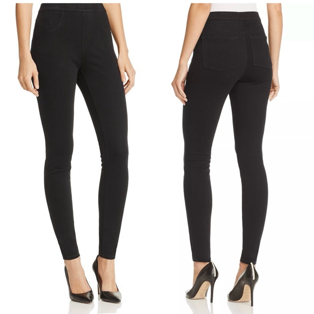 SPANX Jean-Ish black denim ankle leggings pants size L